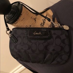 Coach Wristlet Signature Print 9”x5” Black